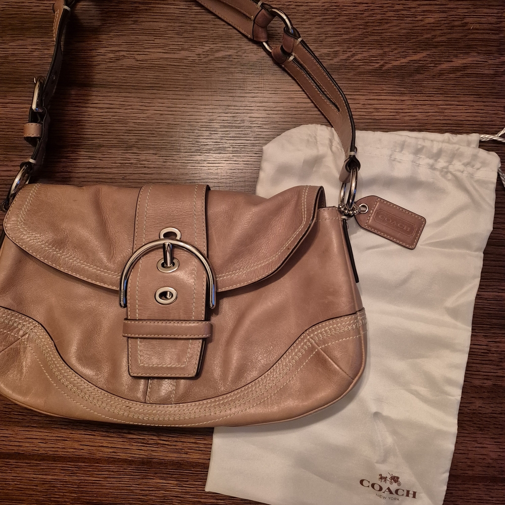 Coach Tan Leather Shoulder Bag - Picture 2 of 6